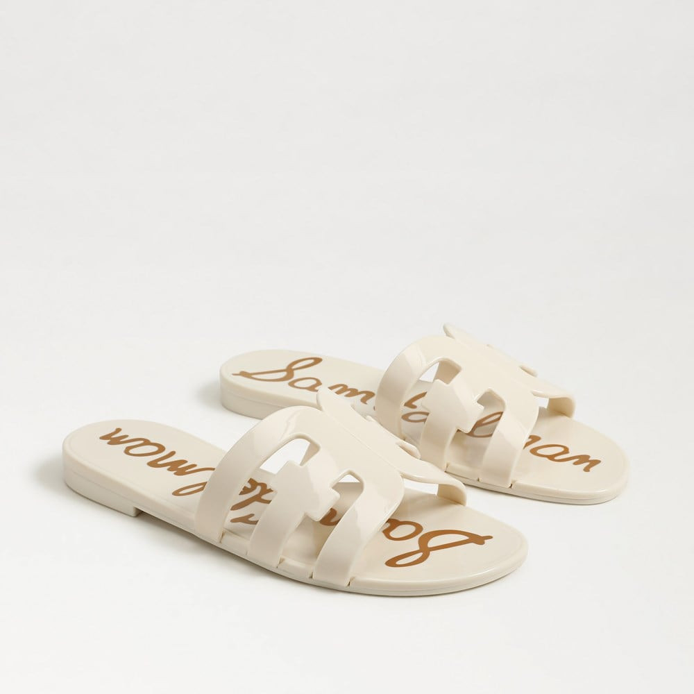 Sam Edelman Bay Jelly Slide Sandal Modern Ivory Faux Leather 8.0 | Sam Edelman CA