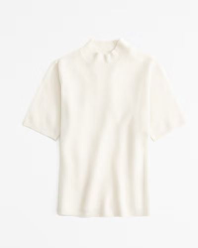 Merino Wool-Blend Short-Sleeve Mockneck Sweater | Abercrombie & Fitch (US)