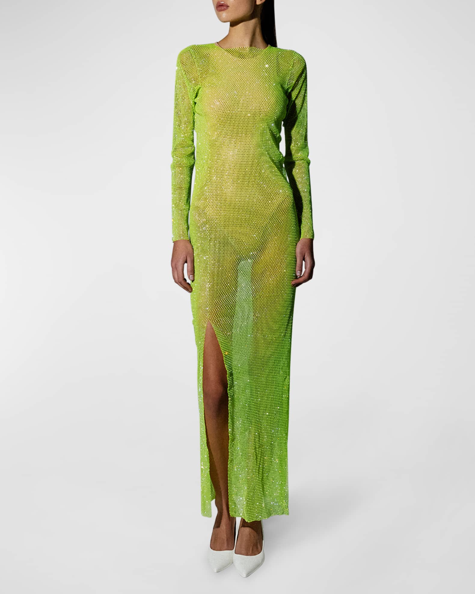 Green Diamonds Rhinestone Maxi Dress | Neiman Marcus
