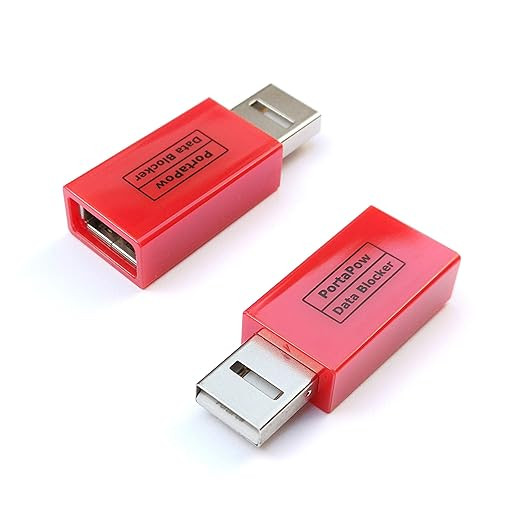 PortaPow USB Data Blocker (Red 2 Pack) - Protect Against Juice Jacking | Amazon (US)