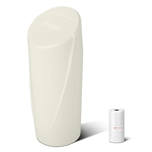 Car Trash Can Bin with Lid - Car Garbage Can Cup Holder - Light Beige Mini Leakproof Vehicle Garb... | Amazon (US)