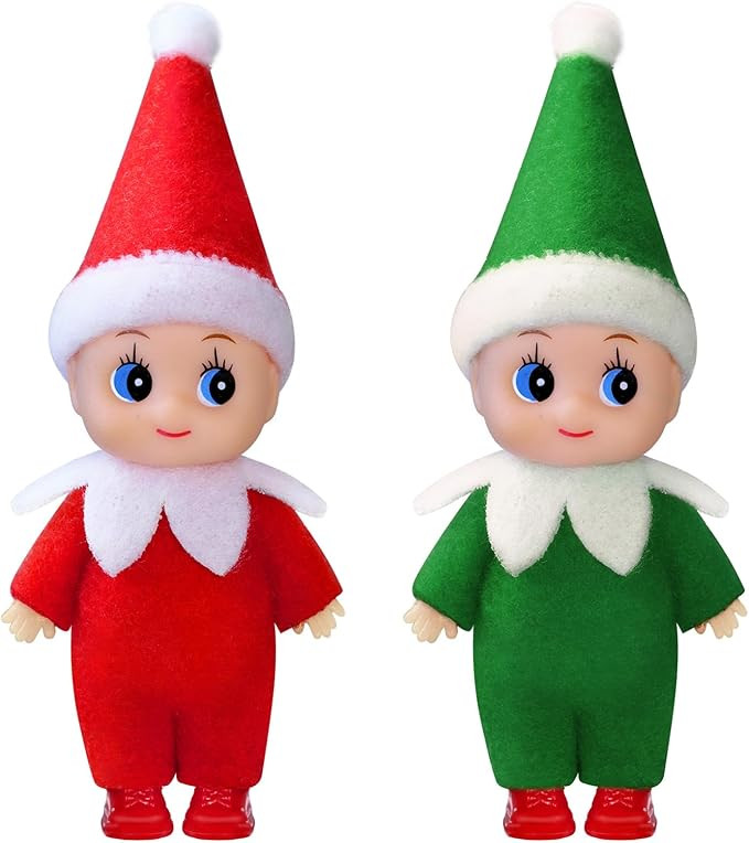 Voiiake Christmas Tiny Elf Doll Baby Miniature Elf Decoration Boy and Girl Xmas Family Kids for C... | Amazon (US)