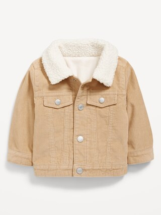 Unisex Trucker Sherpa-Trim Corduroy Jacket for Baby | Old Navy (CA)