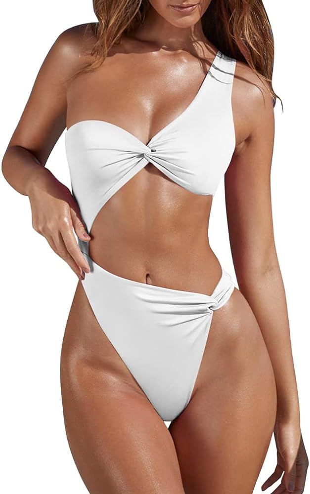 XXTAXN Women's Sexy Thong Cutout Monokinis Tie Beach One Piece Swimsuit Bathing Suit | Amazon (US)