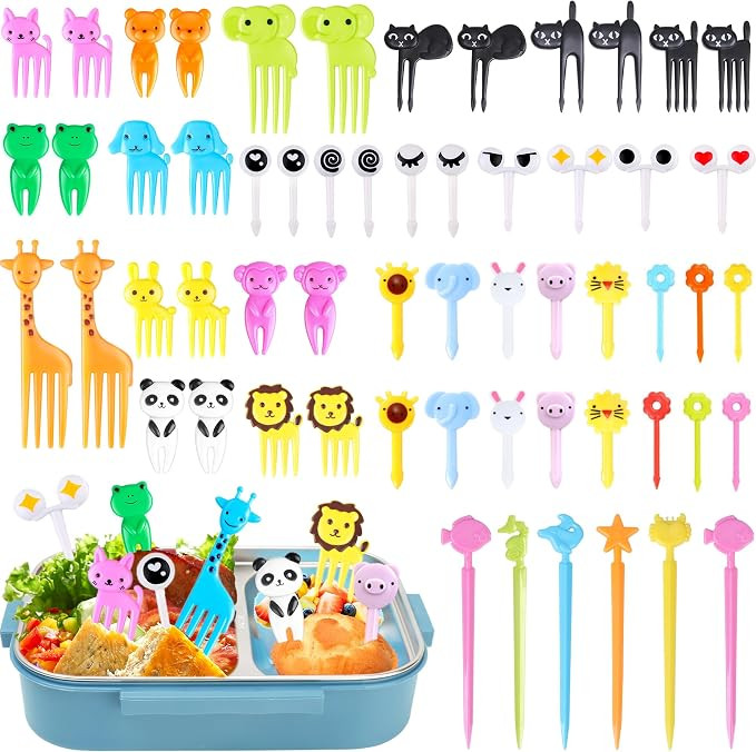 FATLODA 156PCS Animal Food Picks for Kids, Fun Bento Lunch Box Accessories | Amazon (US)
