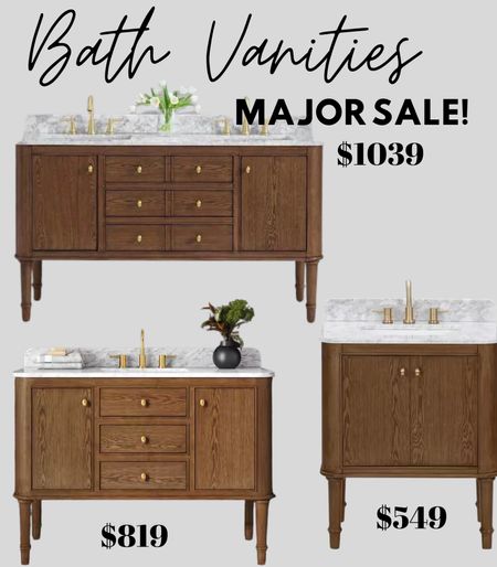 Walnut bath vanity, dark wood bath vanity, oak bath vanity, Presidents Day Sale! 

#LTKsalealert #LTKhome #LTKSpringSale