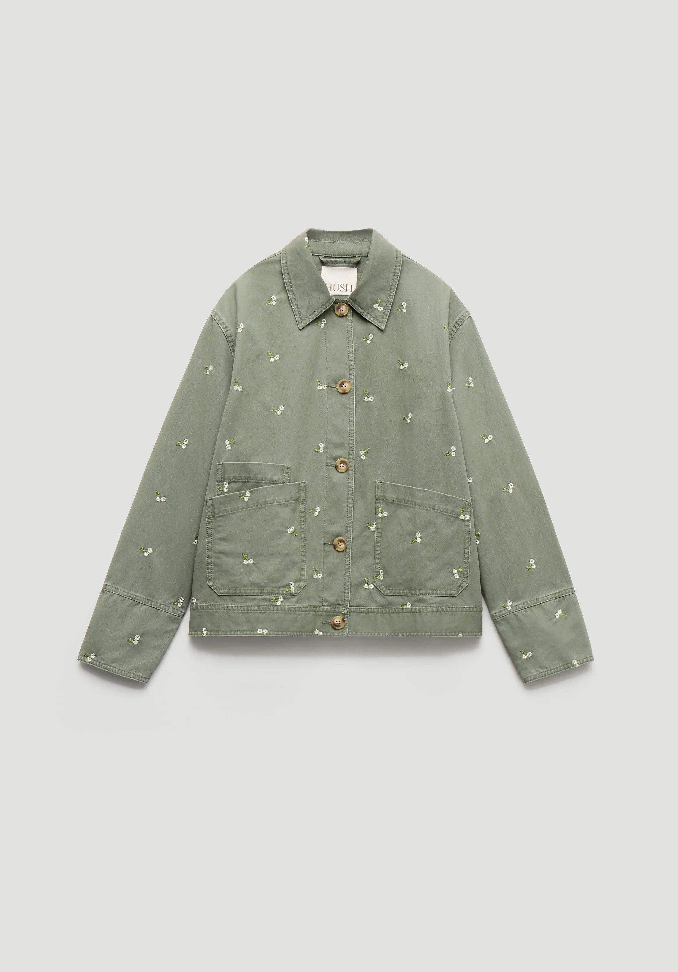 Emery Embroidered Utility Jacket | Hush UK