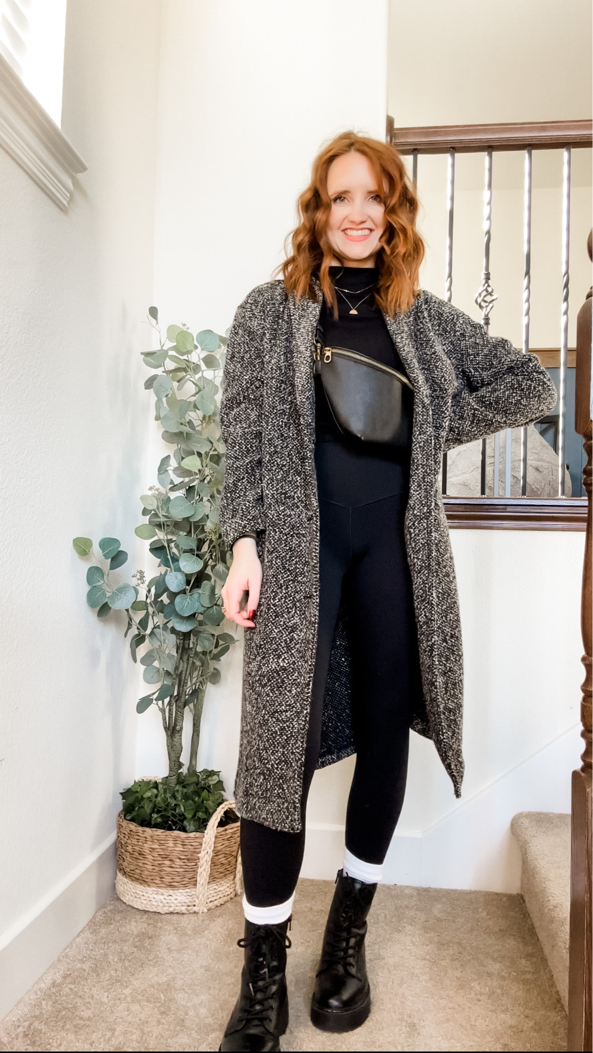 Easy outfit inspo that can be worn casually or dressed up for work!
-Coatigan is a small but wish I did xs
-top & leggings both TTS - size small for me
-crossbody is old from Target but linked similar 

#LTKunder50 #LTKSeasonal #LTKunder100