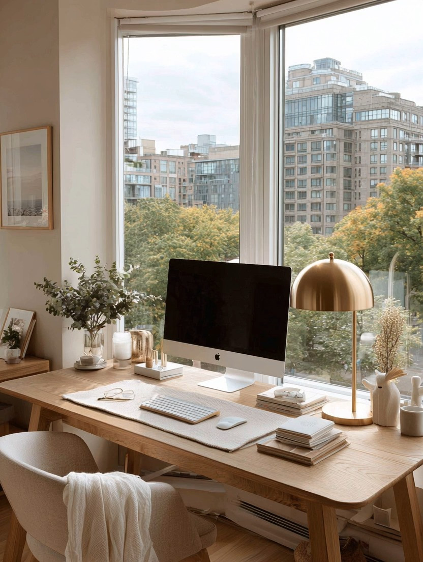 The era of bulky desks is quietly coming to an end.

As our lives become more digital, we need less storage and more inspiration.

Fewer paper piles. Fewer oversized drawers. Less visual clutter.

That's why simple desks are becoming one of the biggest home office trends. A beautiful natural wood desk creates a sense of calm while giving you exactly what you need: space to think, create, and focus.

The best desks today don't dominate the room. They blend into it.

Pair a simple desk with a comfortable chair, a statement lamp, and natural light, and you've created something far more valuable than an office. You've created an environment that supports your best work.

Notice how this space feels open, elegant, and intentional. The desk isn't competing for attention. It's quietly doing its job while the view, the light, and the atmosphere take center stage.

Sometimes productivity isn't about adding more.

It's about removing everything that doesn't need to be there.

✨ Simple desk. Clear mind. Better work.

#HomeOfficeDesign #ModernDesk #WorkFromHomeStyle #HomeOfficeInspiration #ElegantAndDriven 

 #LTKHome #LTKMens