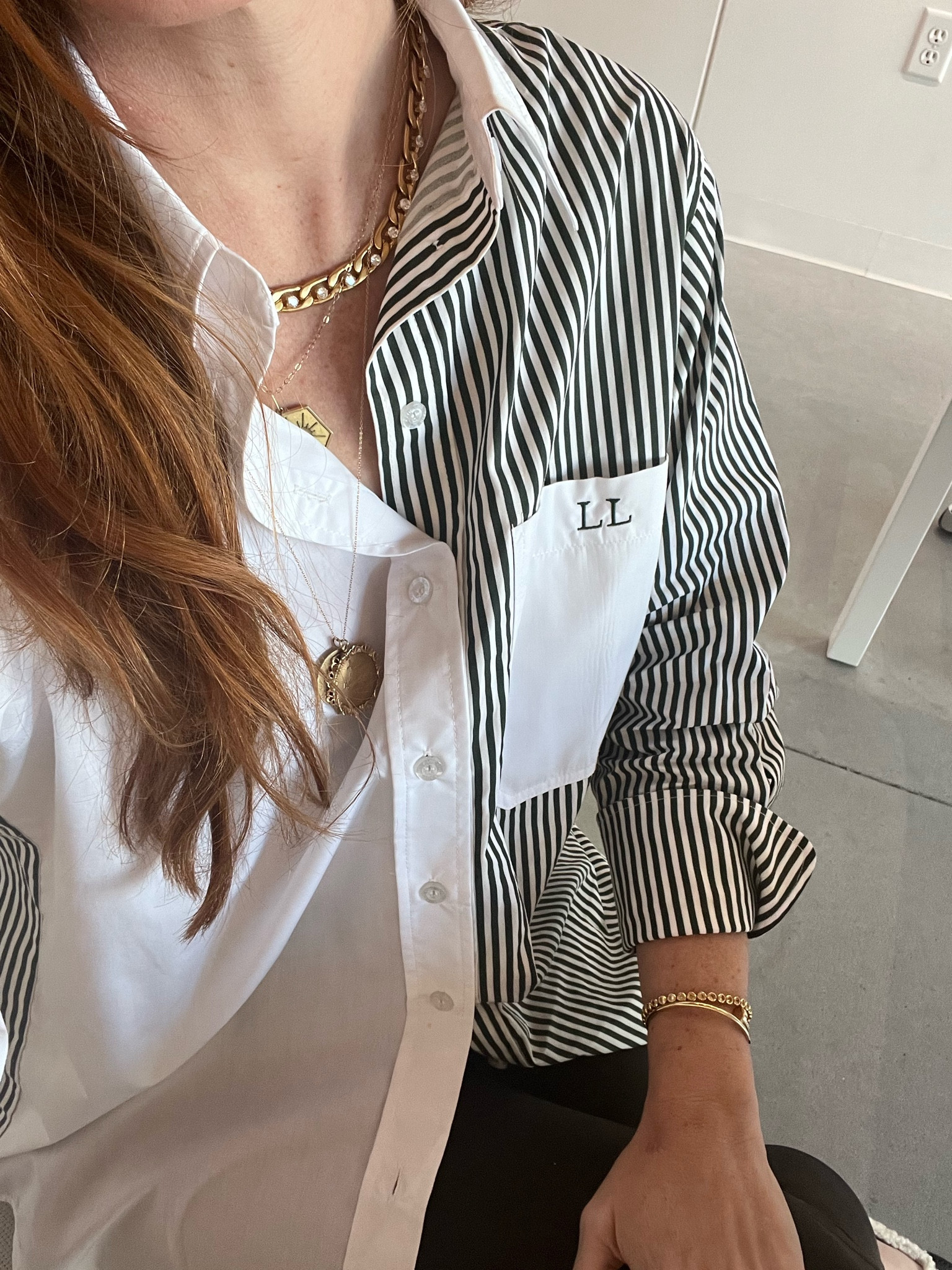 Katie Kime monogrammed shirts on repeat.