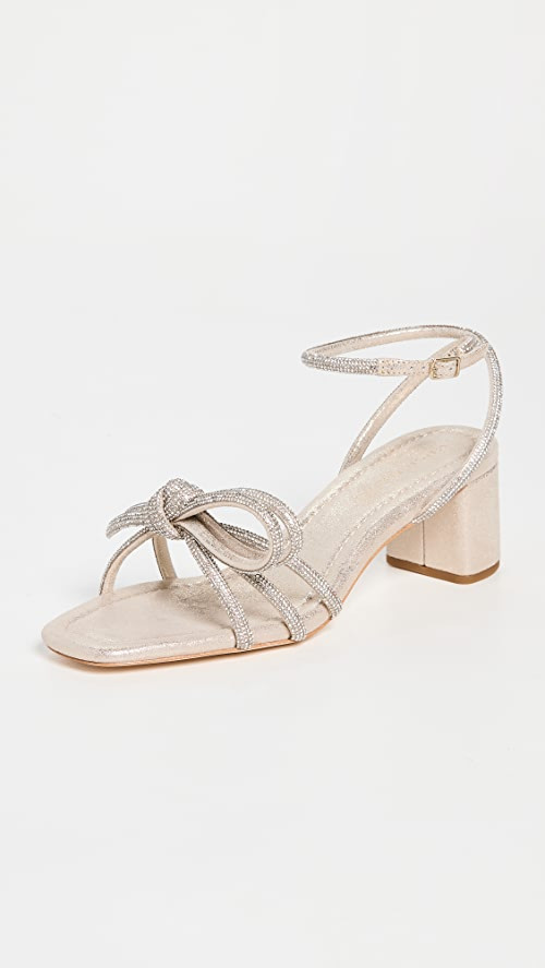 Mikel Leather Bow Mid-Heel Sandals | Shopbop