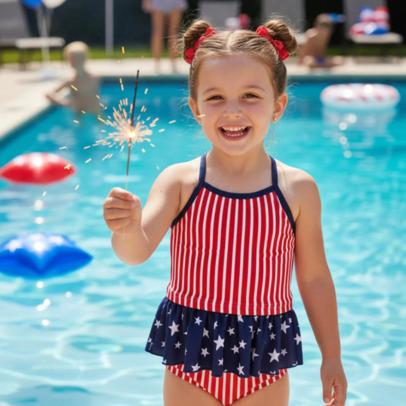 Two Piece Strappy Tankini | Stars & Stripes Party | Caden Lane