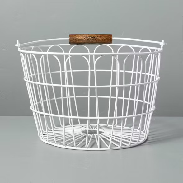 Wire Easter Basket with Handle White - Hearth & Hand™ with Magnolia | Target