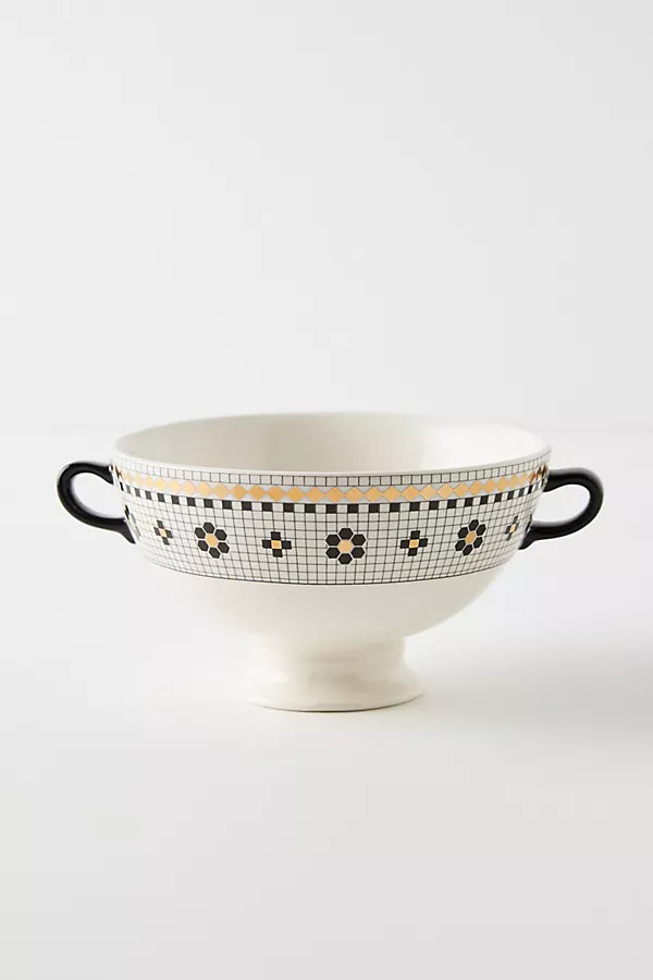 Bistro Tile Stoneware Bowls, Set of 4 | Anthropologie (US)