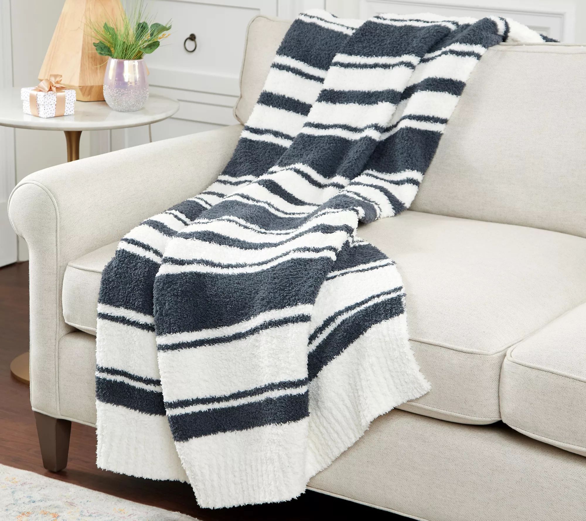 Barefoot Dreams CozyChic Variegated Stripe Blanket 45" x 60" | QVC