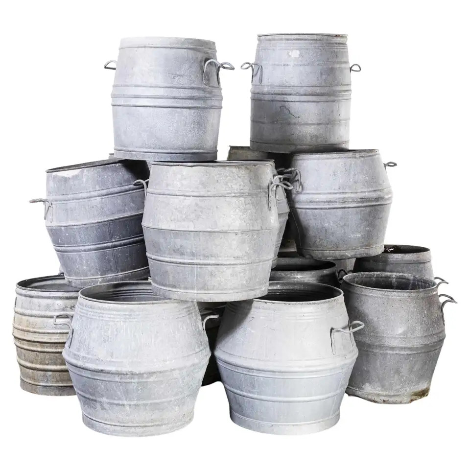 1940's Original Belgian Washing Dolly Tubs, Planters | 1stDibs