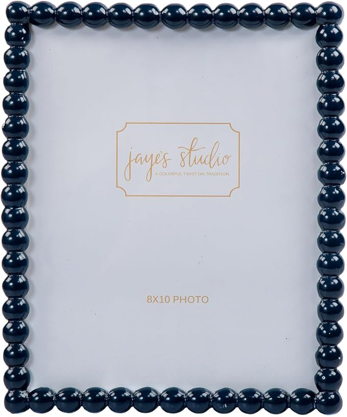 Jaye's Studio Gracie Pearl Indigo Blue 8x10 Picture Frame Tabletop, Luxury Metal Blue Frames, Rec... | Amazon (US)
