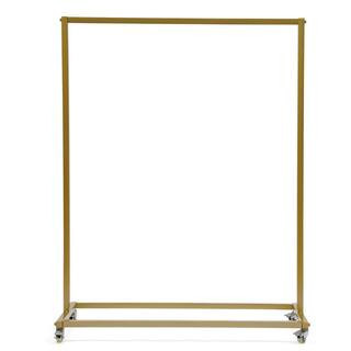 Gold Metal Clothes Rack with Wheels 39.4 in. W x 52.7 in. H Modern Floor-Standing Clothes Display Rack | The Home Depot