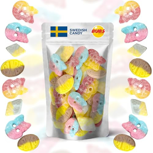 Bubs Swedish Candy Mix - Big Ovals, Skulls, and More - Sweet and Sour Swedish Gummies - 1 Pound of Godis From Sweden | Amazon (US)
