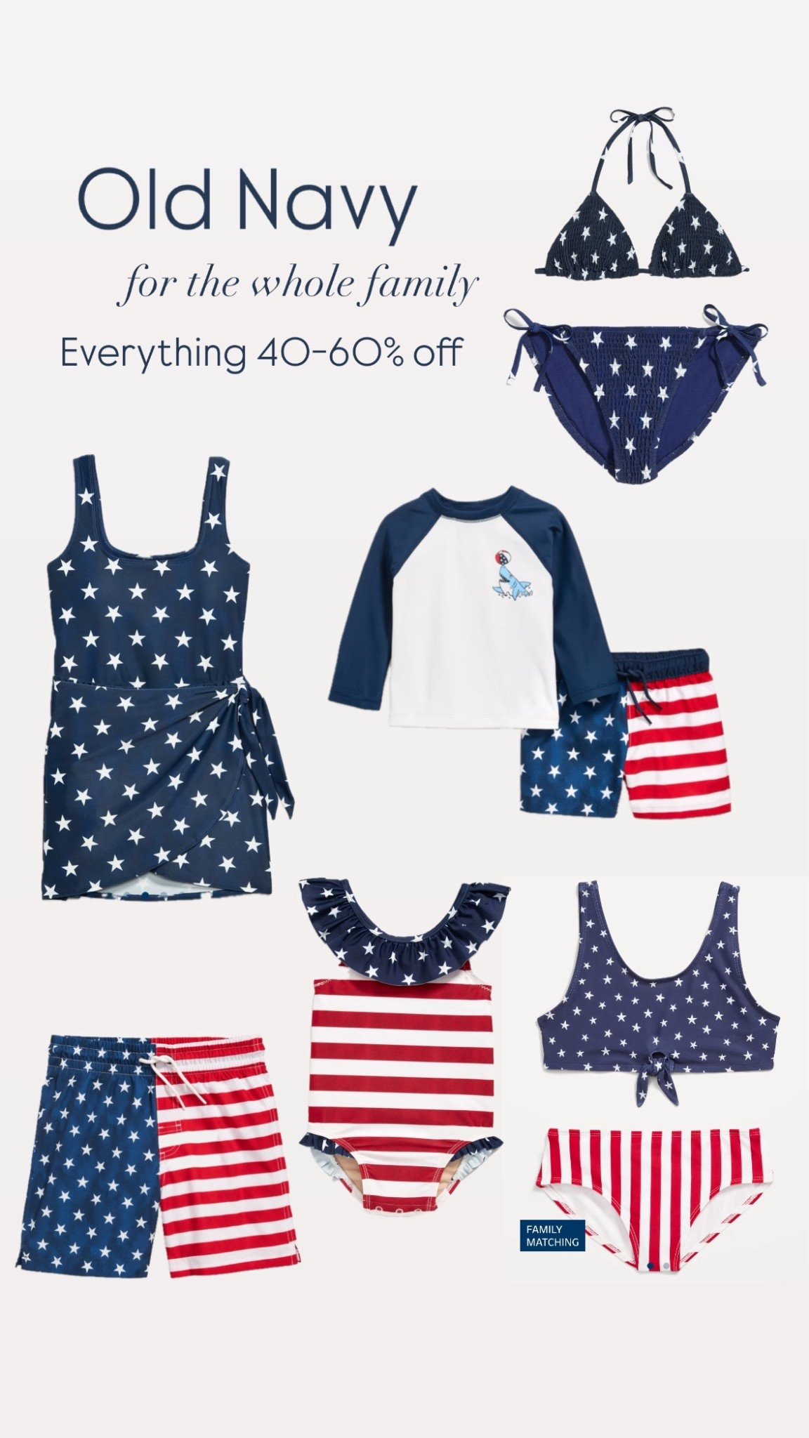 Patriotic swimsuits for the entire family 

#LTKSaleAlert #LTKSeasonal #LTKFamily