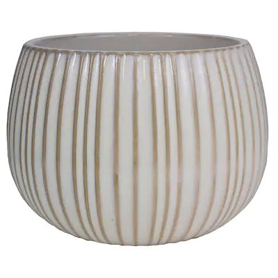 allen + roth 8.0708-in x 5.3149-in White Ceramic Planter with Drainage Holes | Lowe's