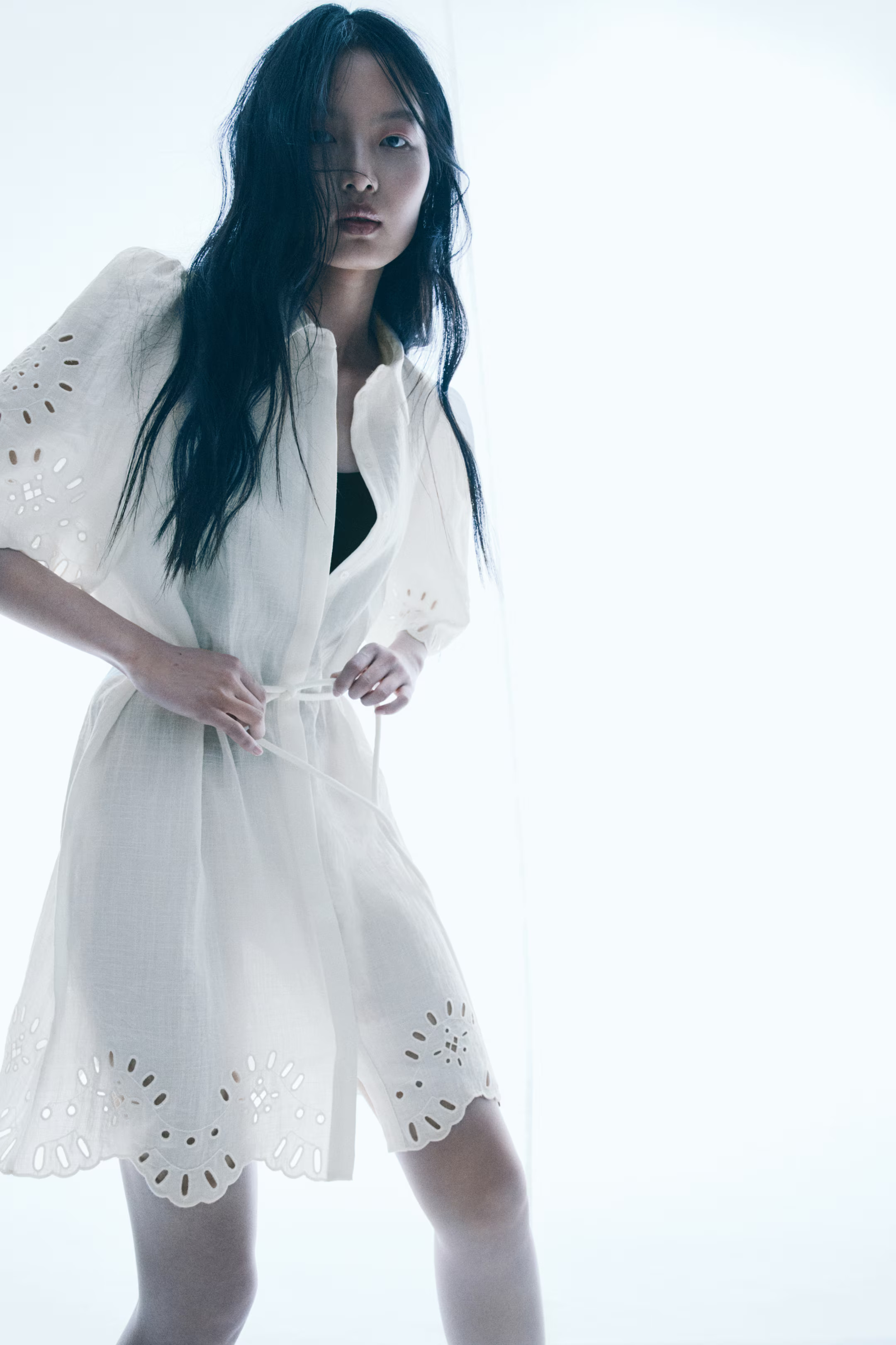 Eyelet Embroidered Dress - White - Ladies | H&M US | H&M (US + CA)