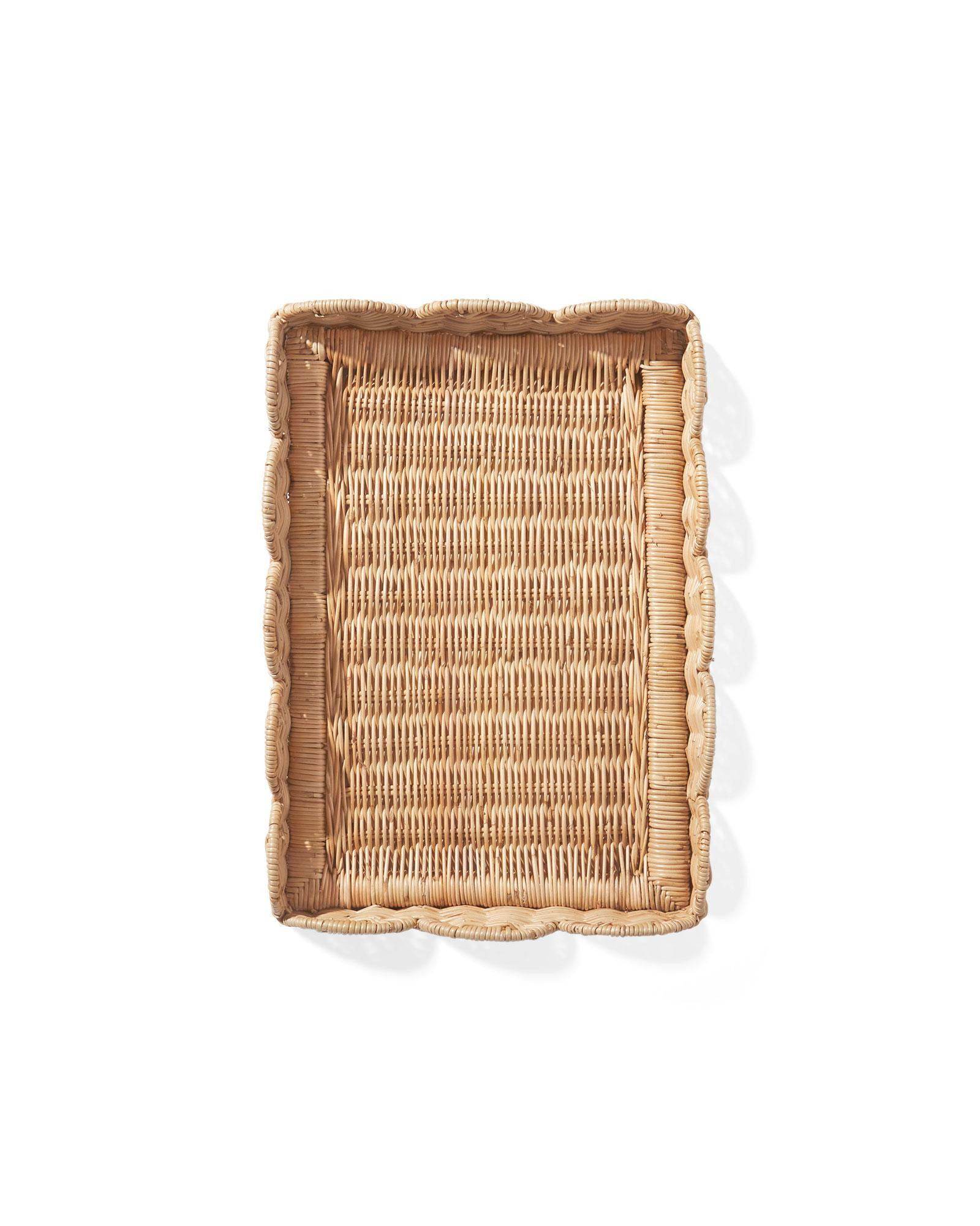 Scallop Rattan Tray | Serena and Lily
