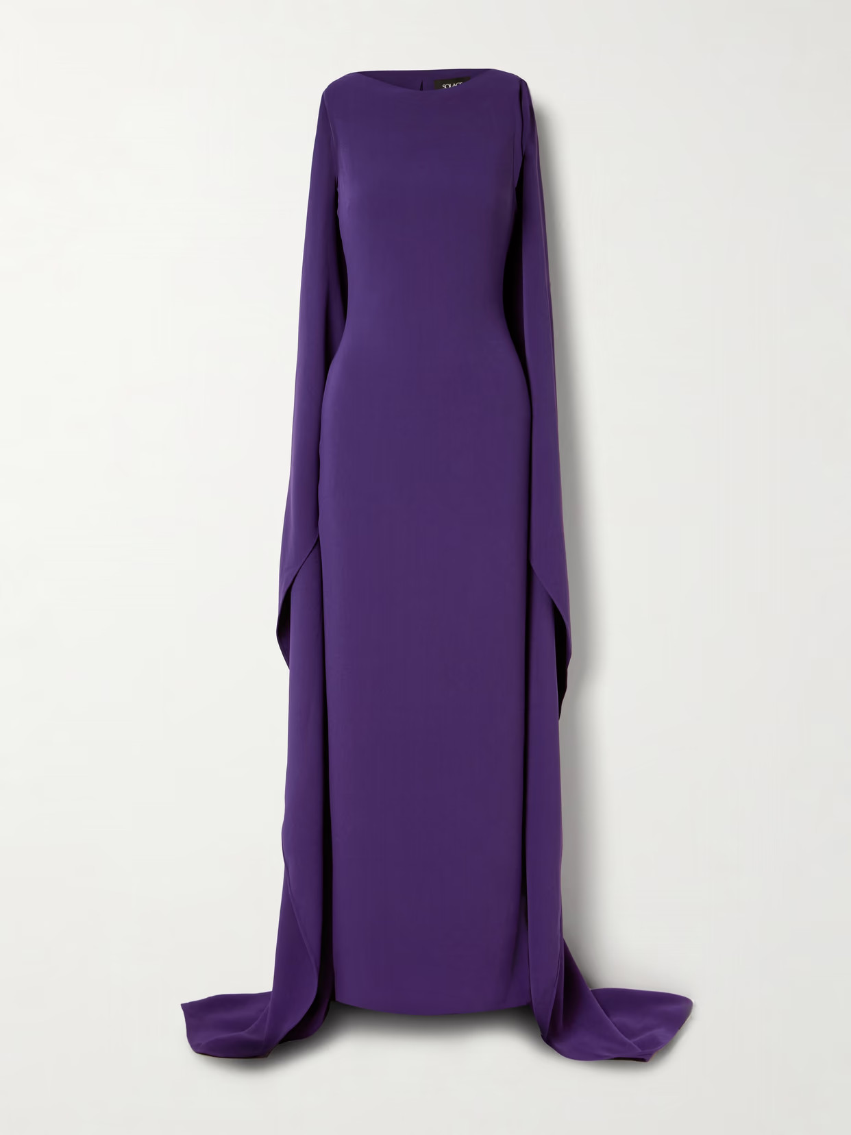 Solace London - Kaila Cape-effect Crepe Gown - Purple | NET-A-PORTER (US)