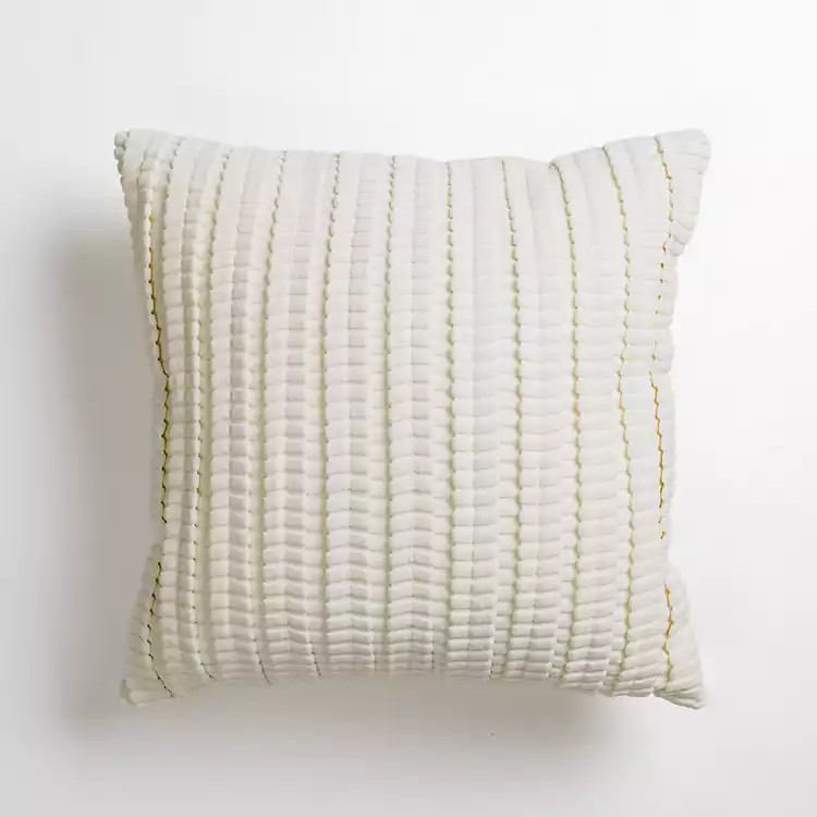 New! Ivory Jules Velvet Cord Pillow | Kirkland's Home