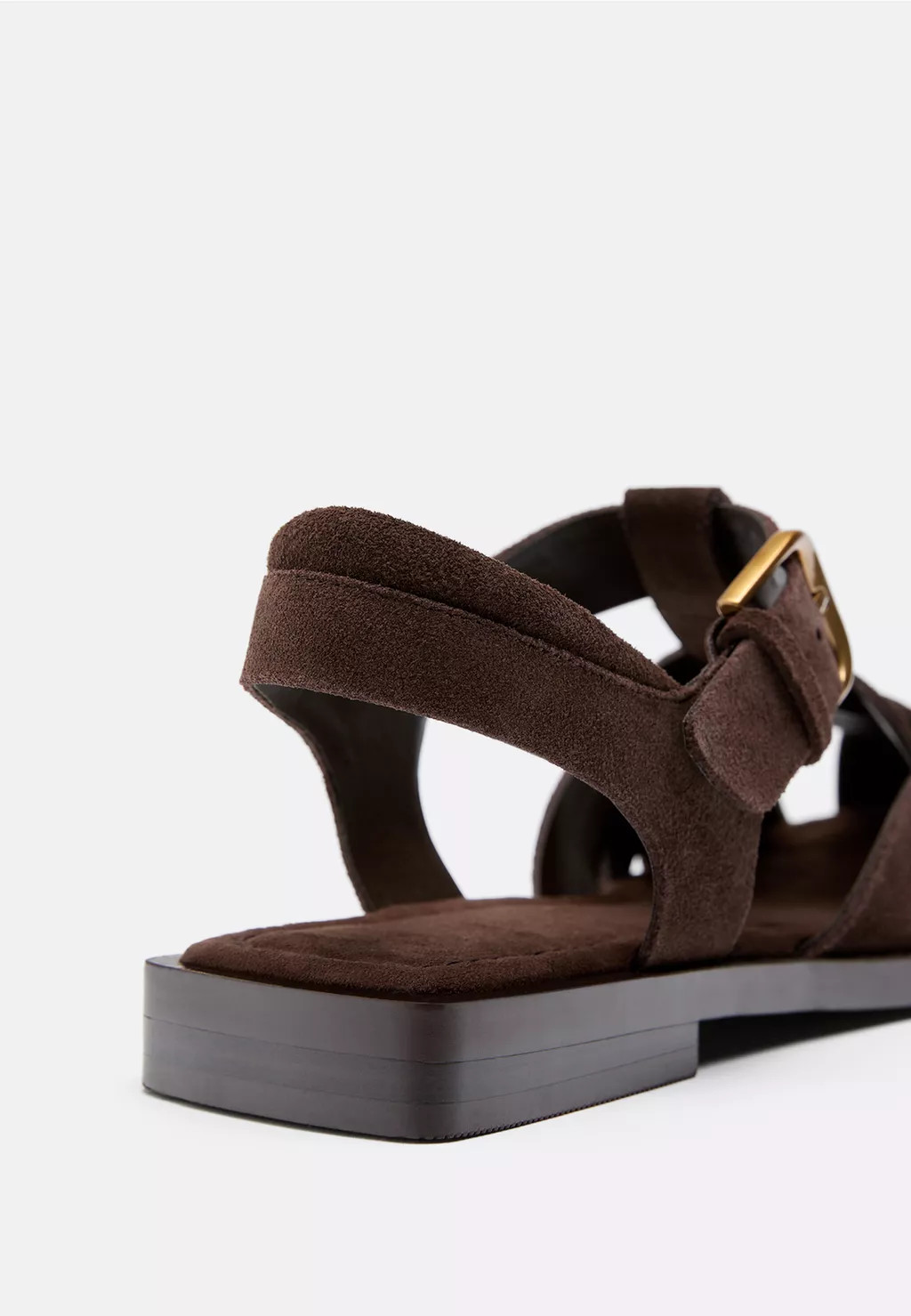 Studded leather cage sandals - Women's Leather | Stradivarius United Kingdom | Stradivarius (UK)