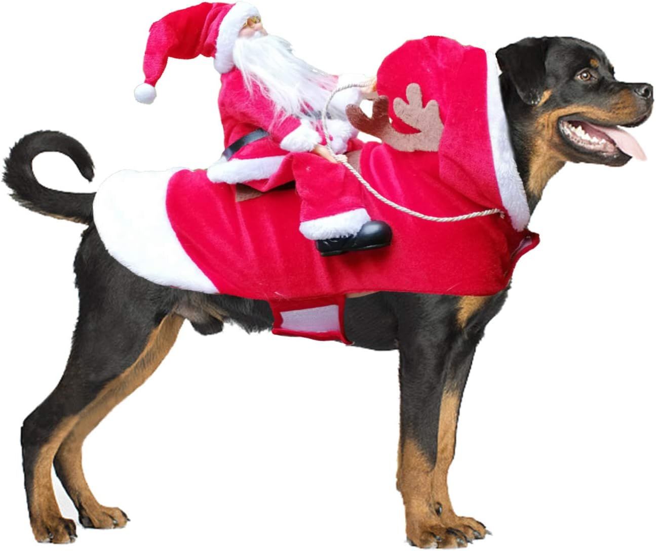 BWOGUE Santa Dog Costume Christmas Pet Clothes Santa Claus Riding Pet Cosplay Costumes Party Dres... | Amazon (US)