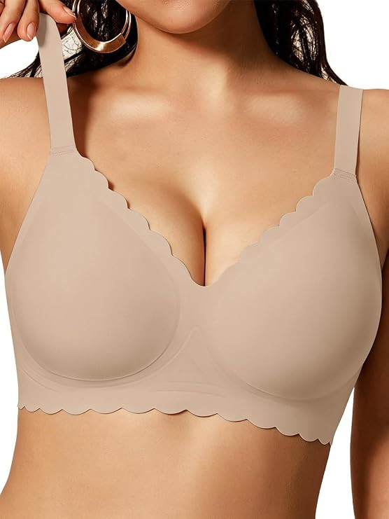 COCOMARTS Jelly Bras for Women No Underwire Scalloped Bralettes Push Up Bra | Amazon (US)