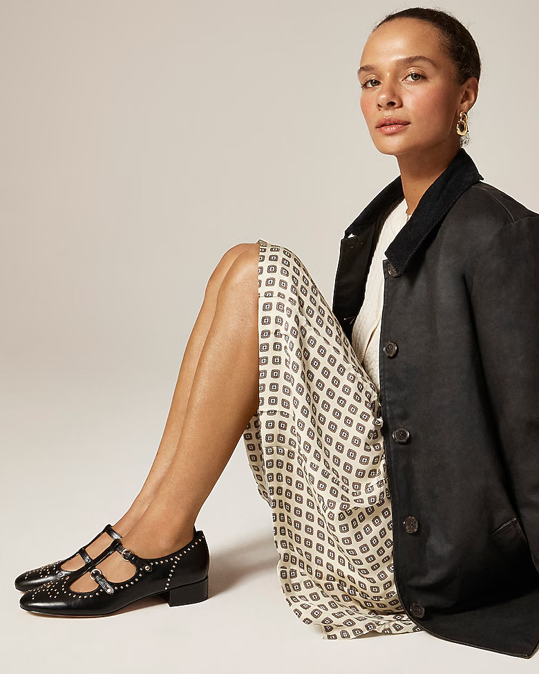 Teagan T-strap wing tip heels in patent leather | J. Crew US