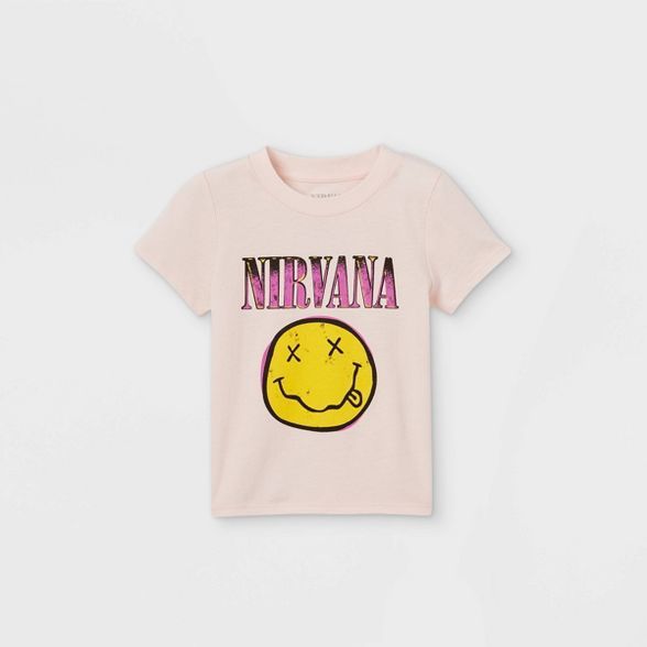 Toddler Girls' Nirvana Short Sleeve Graphic T-Shirt - Pink | Target