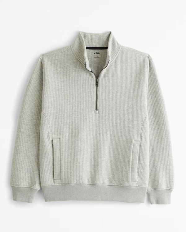 Men's YPB Textured Ribbed Half-Zip | Men's Tops | Abercrombie.com | Abercrombie & Fitch (US)