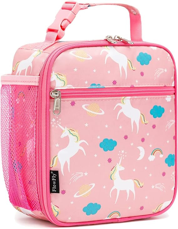 FlowFly Kids Lunch box Insulated Soft Bag Mini Cooler Back to School Thermal Meal Tote Kit for Gi... | Amazon (US)