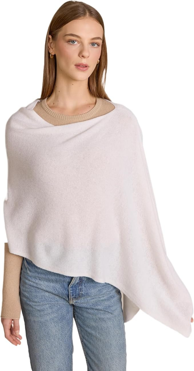 Womens 100% Cashmere Dress Topper - Cashmere Poncho Wrap | Amazon (US)