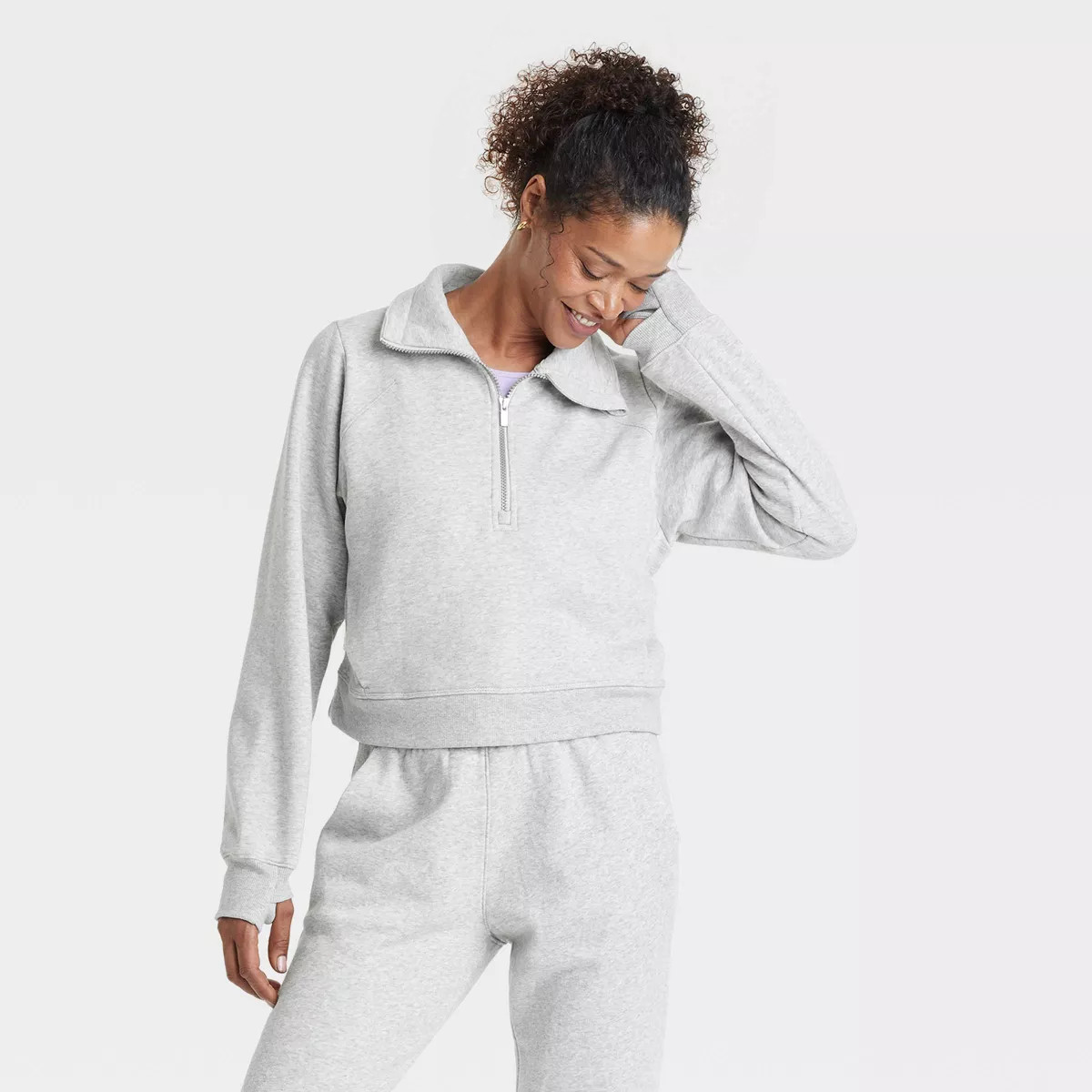 Women's Fleece Half Zip Pullover Sweatshirt - All In Motion™ | Target