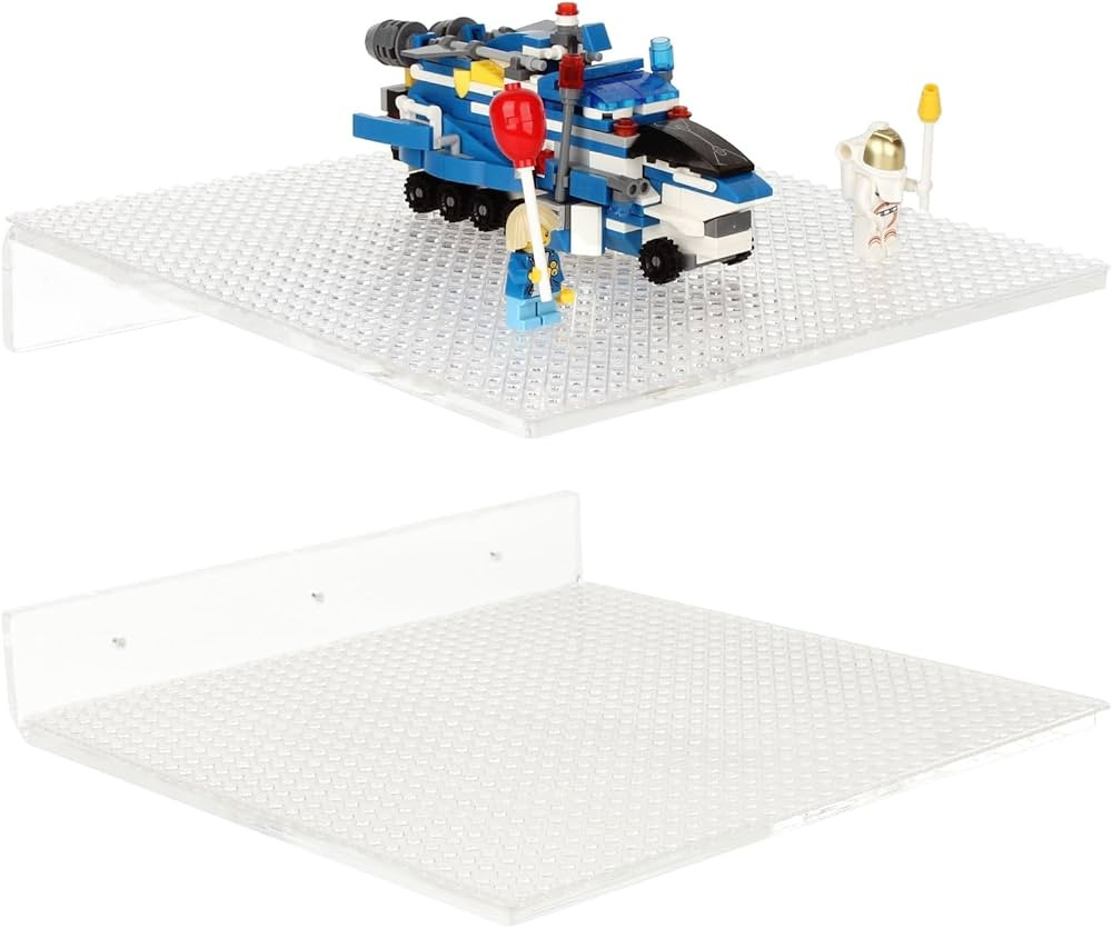BiJun Display Shelves for Building Bricks 2 Pack, Clear Acrylic Floating Shelves for Wall Mounted... | Amazon (US)