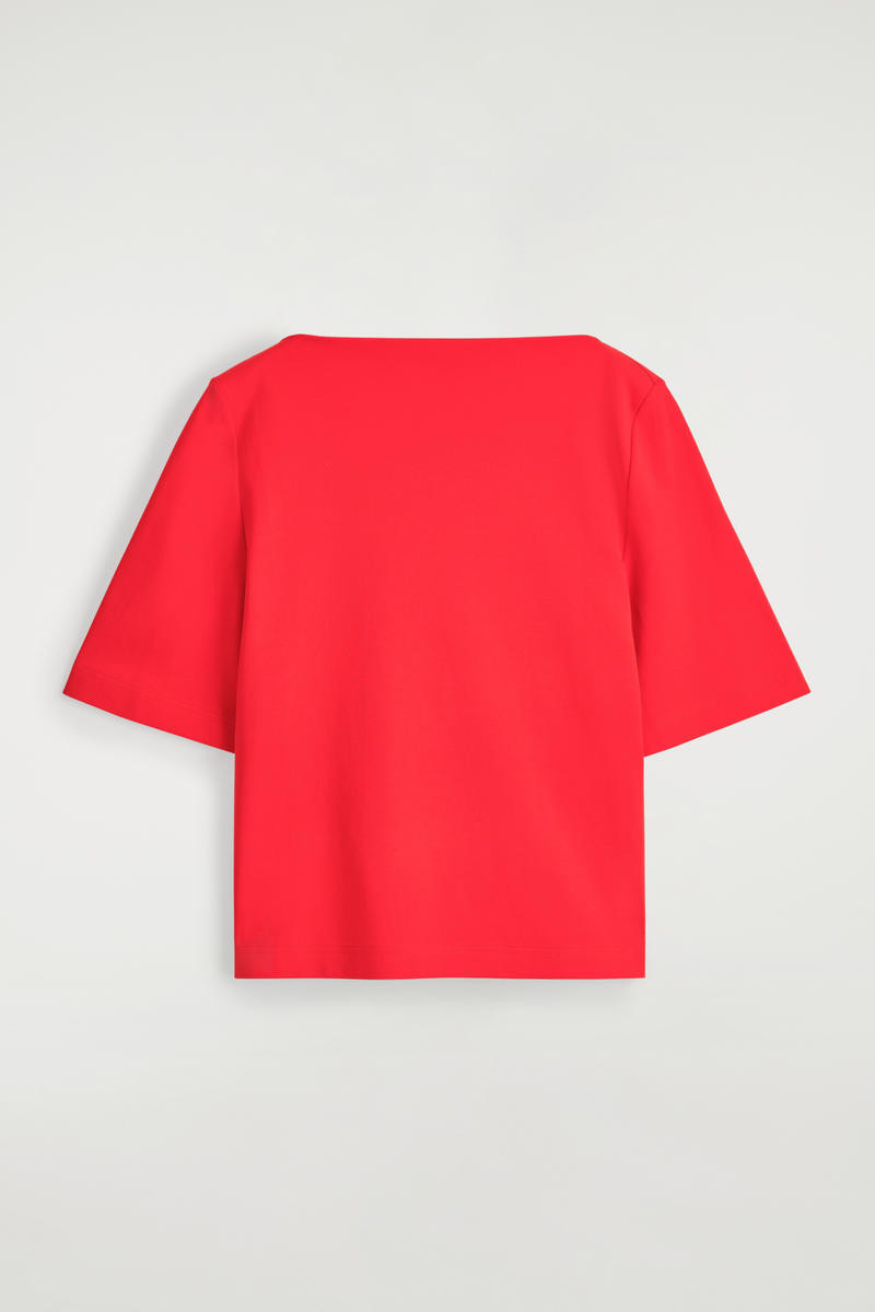 Boat-Neck Cotton T-Shirt | COS UK