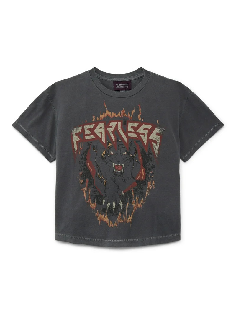 Weekend Academy Boys Oversized Graphic Tee with Short Sleeves, Sizes 4-18 | Walmart (US)