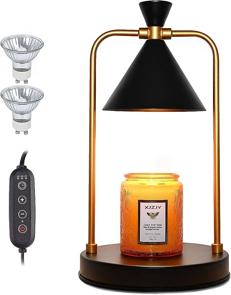 XJZJY Candle Warmer Lamp with 2 Bulbs,Electric Candle Warmer with Timer,Christmas Gifts for Candle L | Amazon (US)