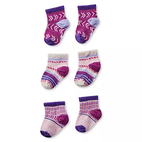 Smartwool Baby Bootie Batch Socks in Pink Nectar size 6 Months | Smartwool US