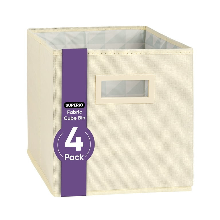 Superio Fabric Storage Basket for Shelves, Cube Bin for Cubby, 10.75 x 10.75 Foldable Open Storag... | Walmart (US)