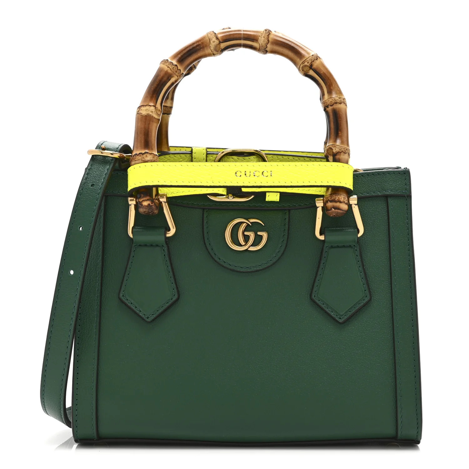 Gucci Wonka Grain Calfskin Mini Diana Tote Bag Green Yellow Fluo 1861592 | FASHIONPHILE (US)