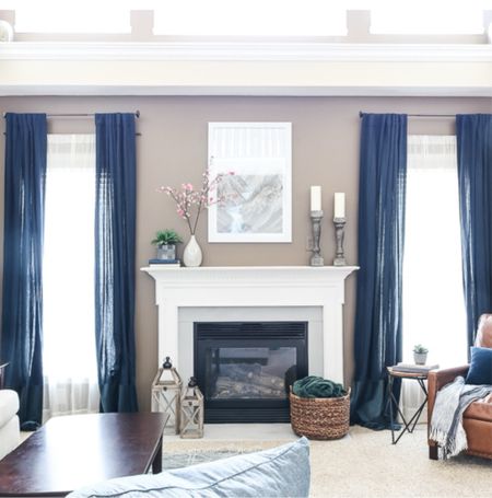 Cozy living room decor in navy and neutrals

#LTKhome #LTKfamily