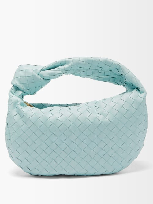 Bottega Veneta - Jodie Teen Intrecciato-leather Shoulder Bag - Womens - Light Blue | Matches (US)