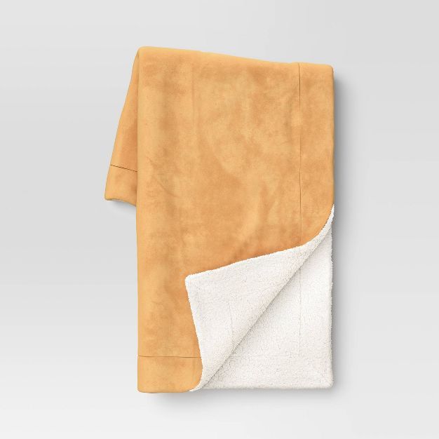 Solid Plush Throw Blanket with Sherpa Reverse - Threshold™ | Target