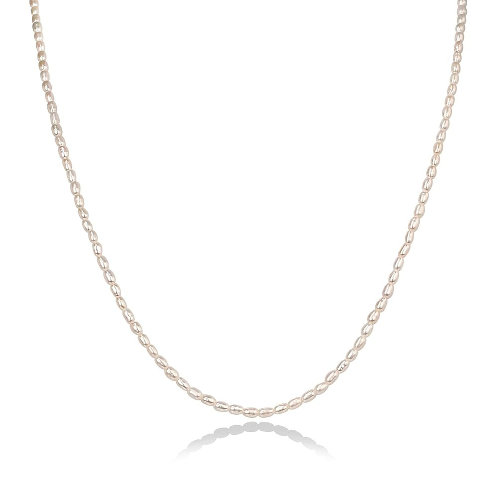 PAVOI 14K-18K Gold Plated Dainty Pearl Necklaces for Women - Station Beaded Choker Paperclip Chai... | Amazon (US)