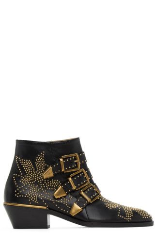 Black & Gold Susanna Boots | SSENSE